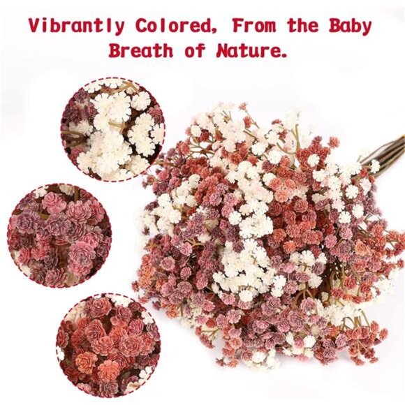 Baby Breath Flowers Fall Flowers Artificial Bulk,10Pcs FallDecor Fake Gypsophila - Picture 4 of 7